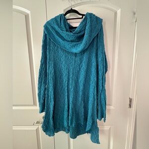 Ali Miles Teal Cowl Neck Women's Light Weight Tunic​